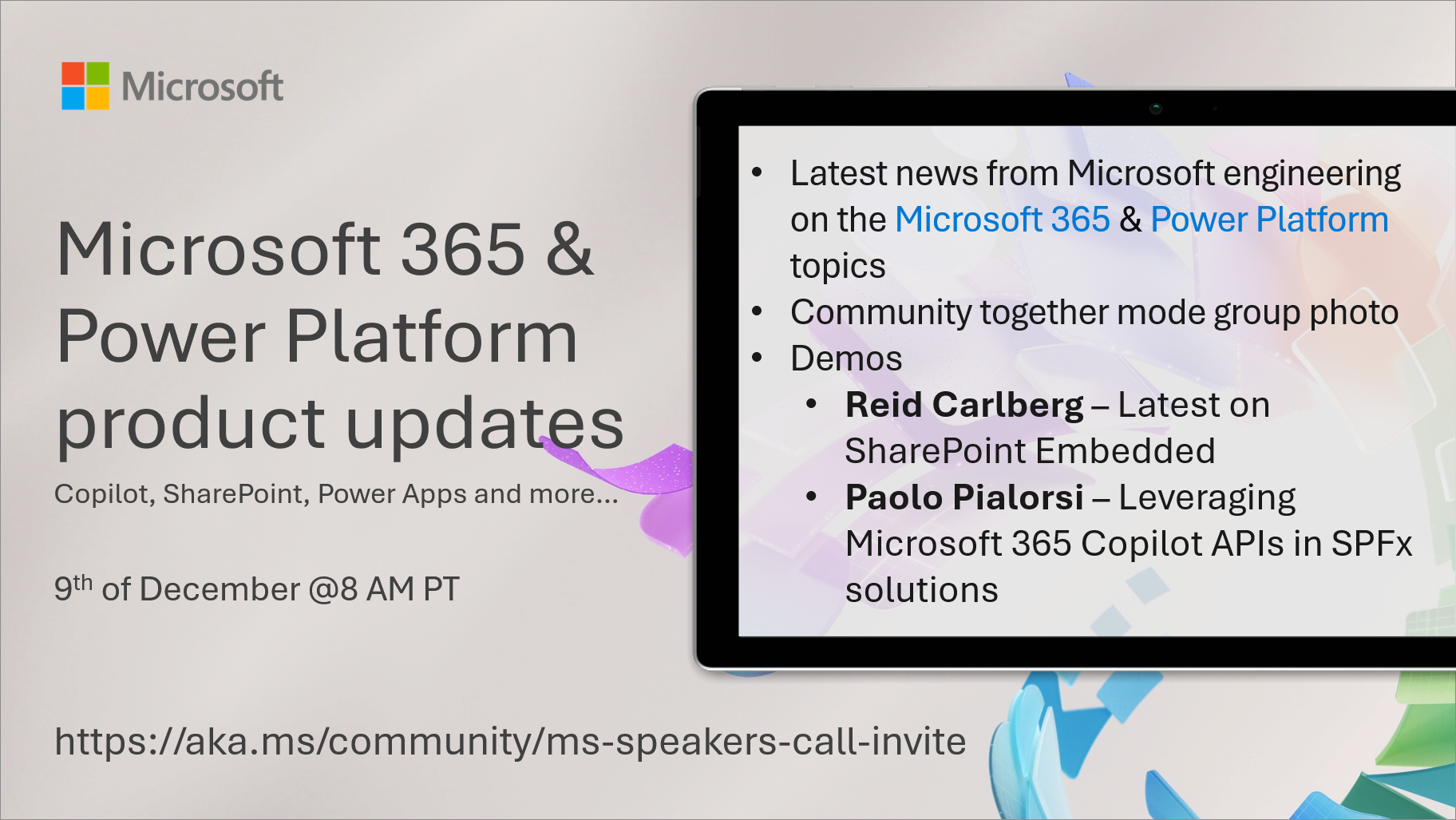 Microsoft 365 & Power Platform product updates call | Microsoft ...