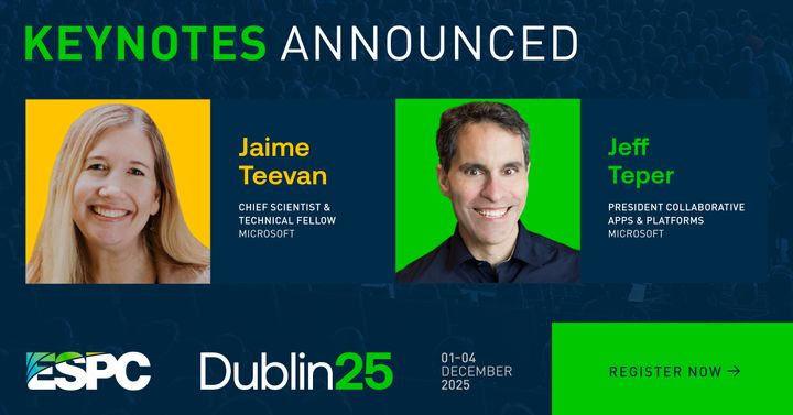 Jeff Teper and Jaime Teevan Keynote photo