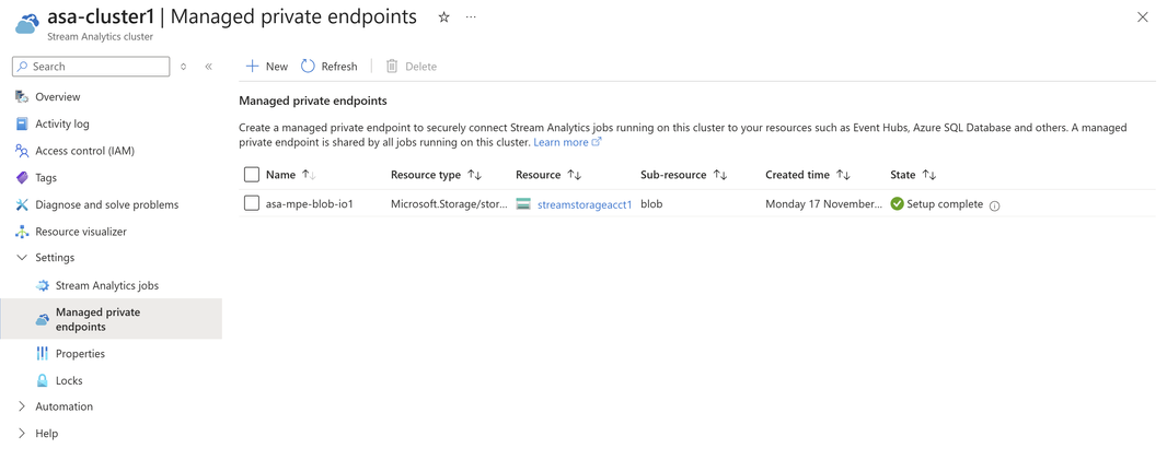 Add New Managed Private Endpoint