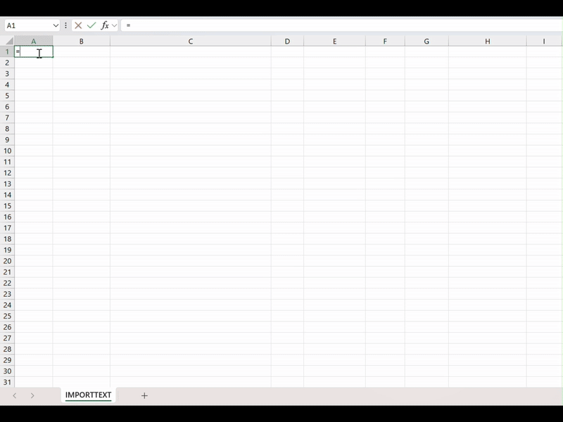 Demo of IMPORTTEXT function