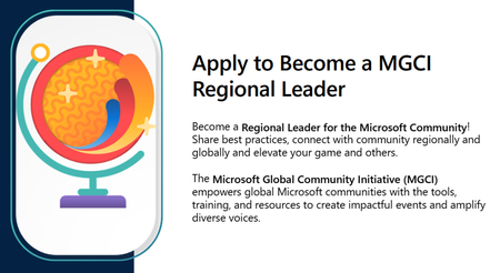MGCI Logo and text asking people to apply to become a Regional Leader