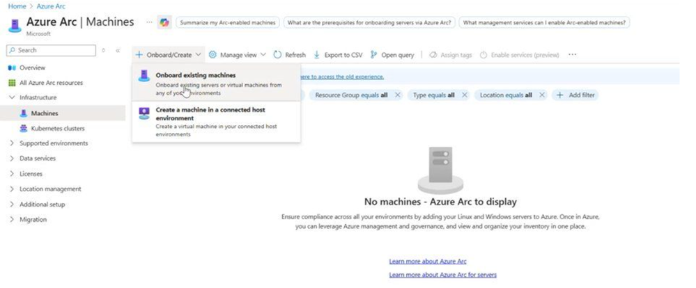 Azure Arc | Machines, Starting Point for Onboarding