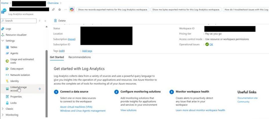 Log Analytics Workspace Ready for Use