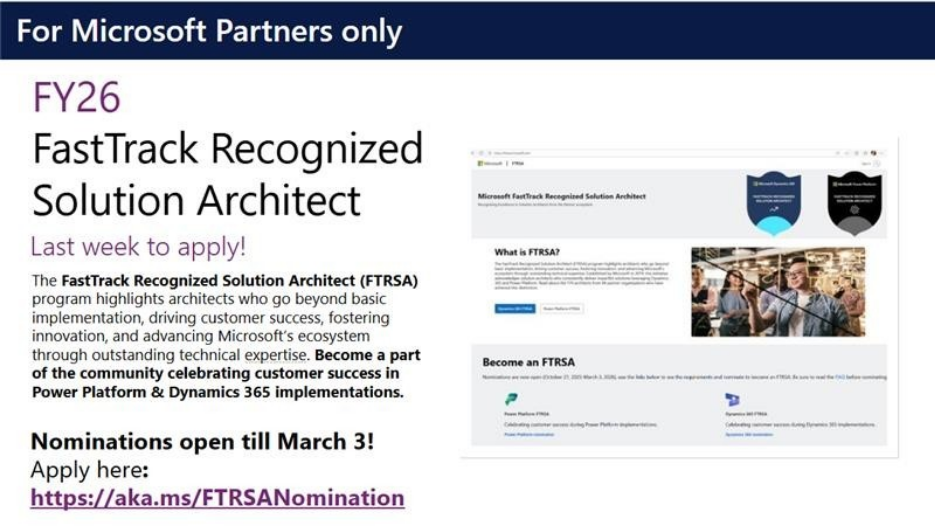 FTRSA FY26 Application Deadline - March 3rd, 2026 | Microsoft Community Hub