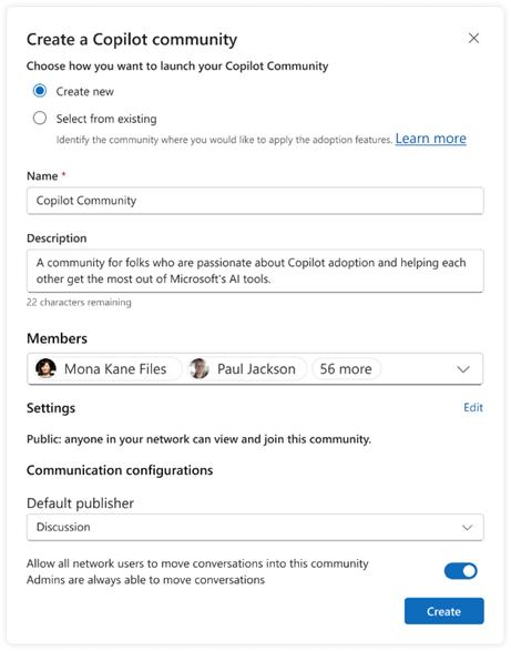 Create a Copilot community