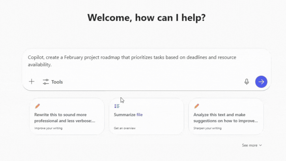 GIF of Copilot response