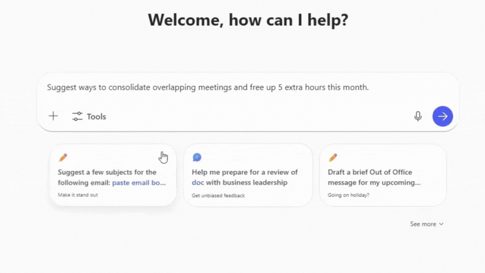 GIF of Copilot response