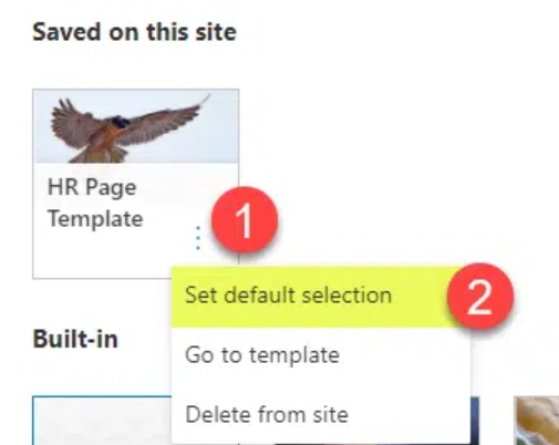 Set Default Page Template SharePoint Online? | Microsoft Community Hub