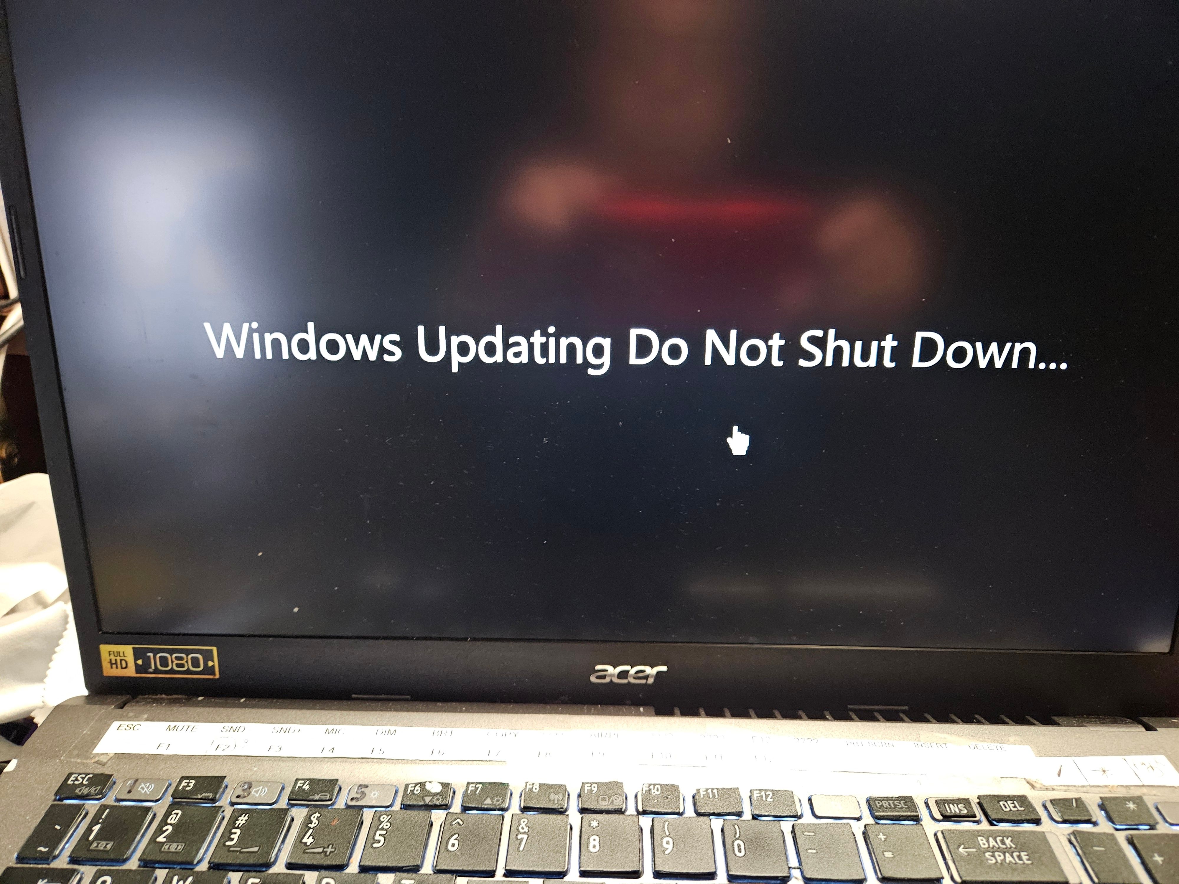 problem with a black screen will pop up saying Windows Updating Do Not ...