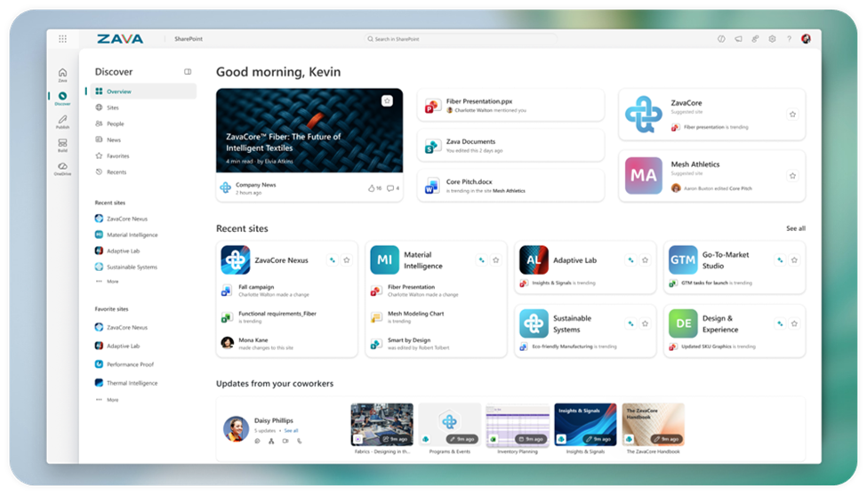 The Discover experience in Sharepoint