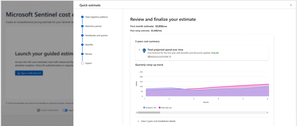 Interface do Cost Estimator
