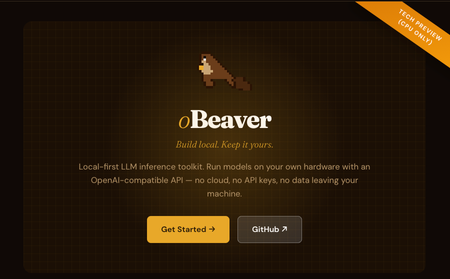 oBeaver — 당신의 컴퓨터에서 LLM을 실행하는 비버 🦫