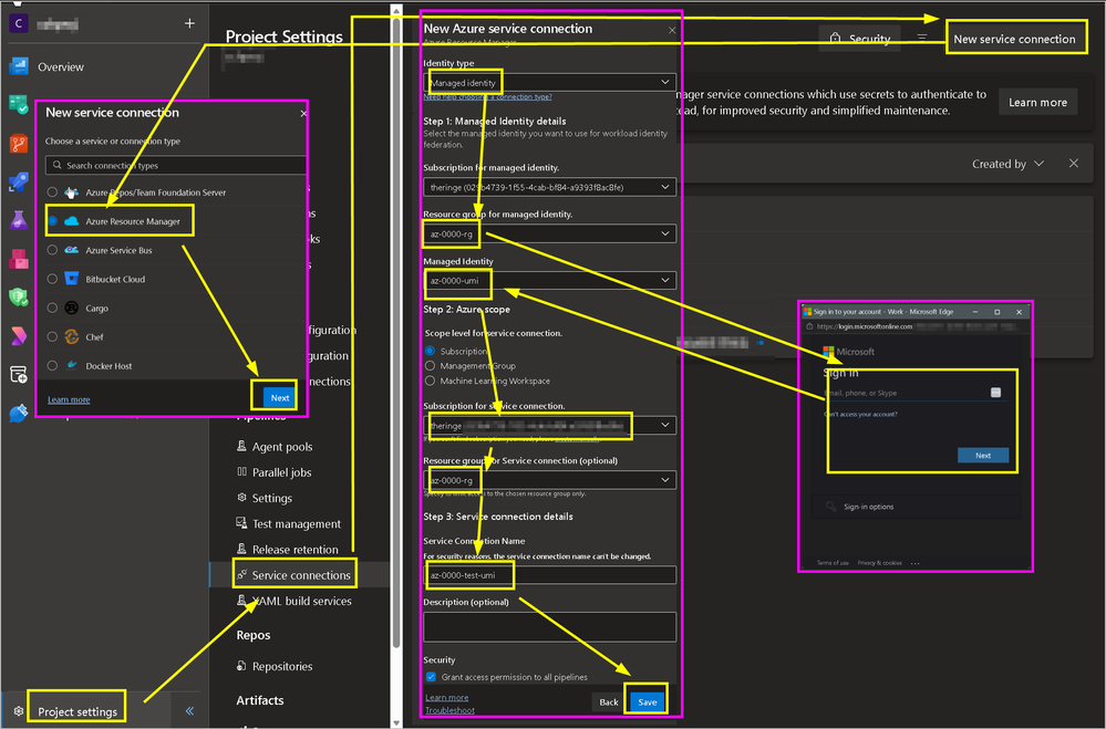 Configuração de Service Connection