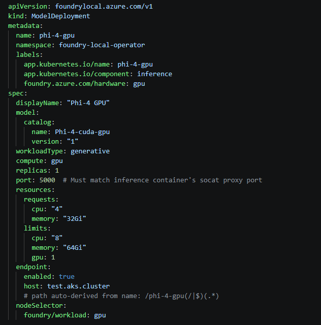 Exemplo de arquivo de configuração YAML