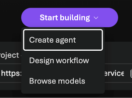 An image of the Create Agent button in Foundry, where we begin the journey of making our Foundry Agent to interact with Sentinel data lake.