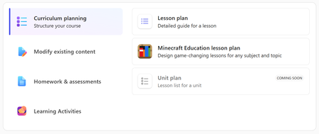 Teach의 마인크래프트 교육용 수업 계획: AI 기반 수업 계획이 마인크래프트의 세계와 만나다