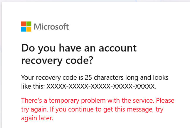 Outlook login - temporary problem with recovery service | Microsoft ...