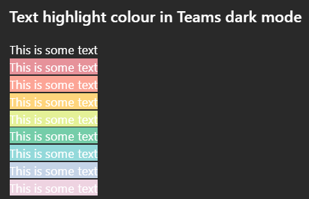 Inaccessible colour contrast for high text in Microsoft Teams in Dark ...
