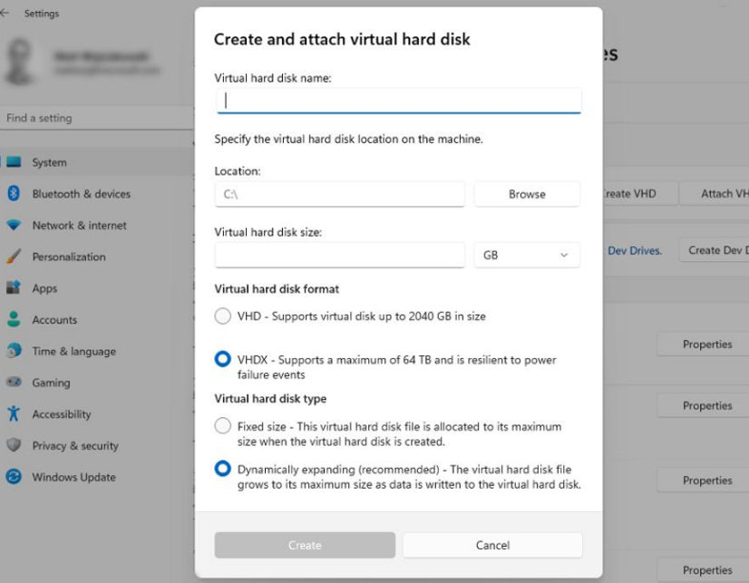 Windows 11 How to create a VHD, and can I use it like a normal drive ...