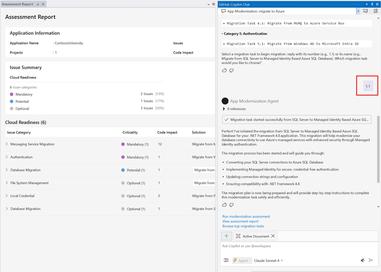 Experiência de chat no Visual Studio