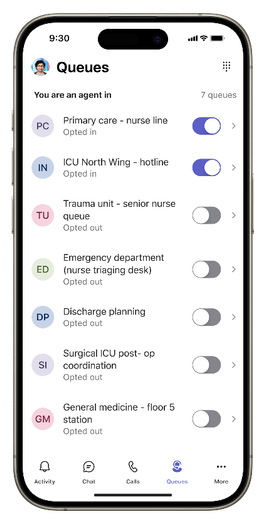 Un esempio dell'app Code su uno schermo mobile.