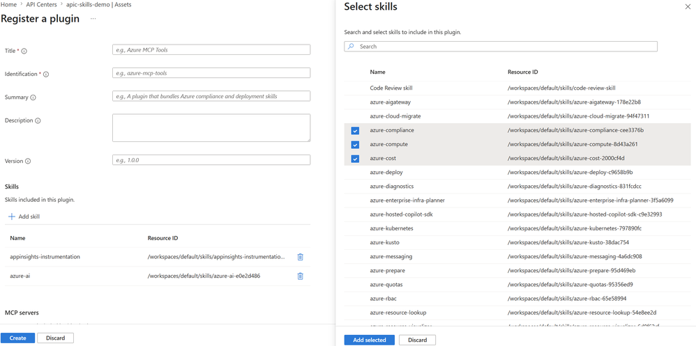 Diagrama do Azure API Center