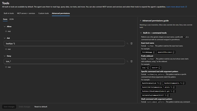 Advanced Tool permissions