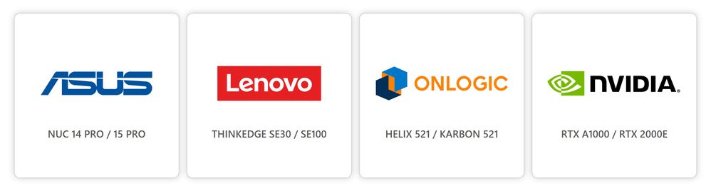 Parceiros de hardware: ASUS, Lenovo, OnLogic
