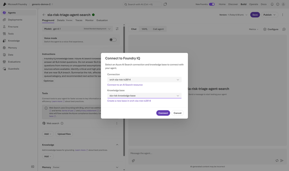 Conectar knowledge base