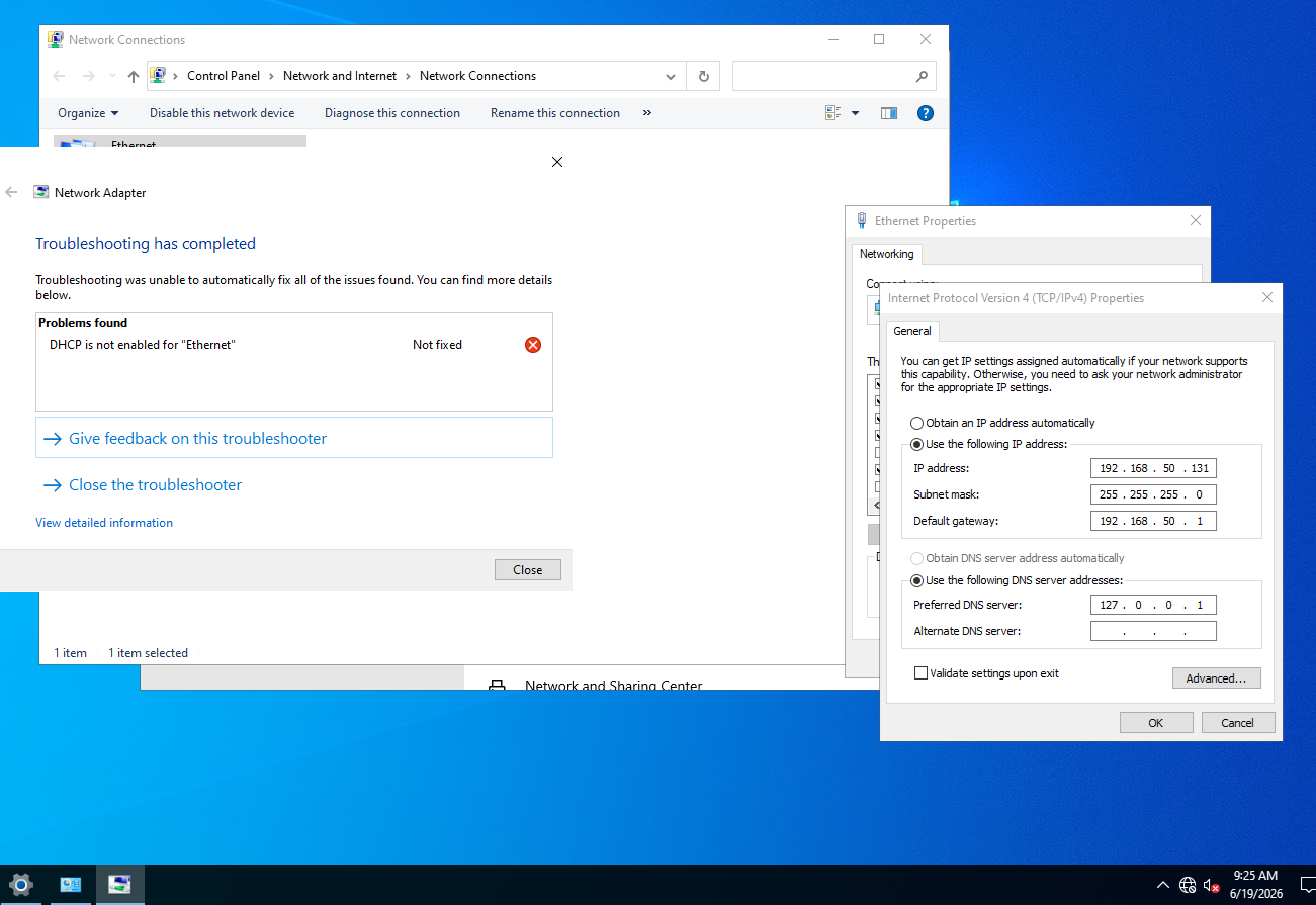 Static IP Issue with Windows Server 2022 | Microsoft Community Hub
