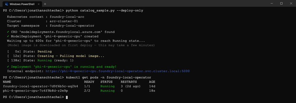 Status do deployment