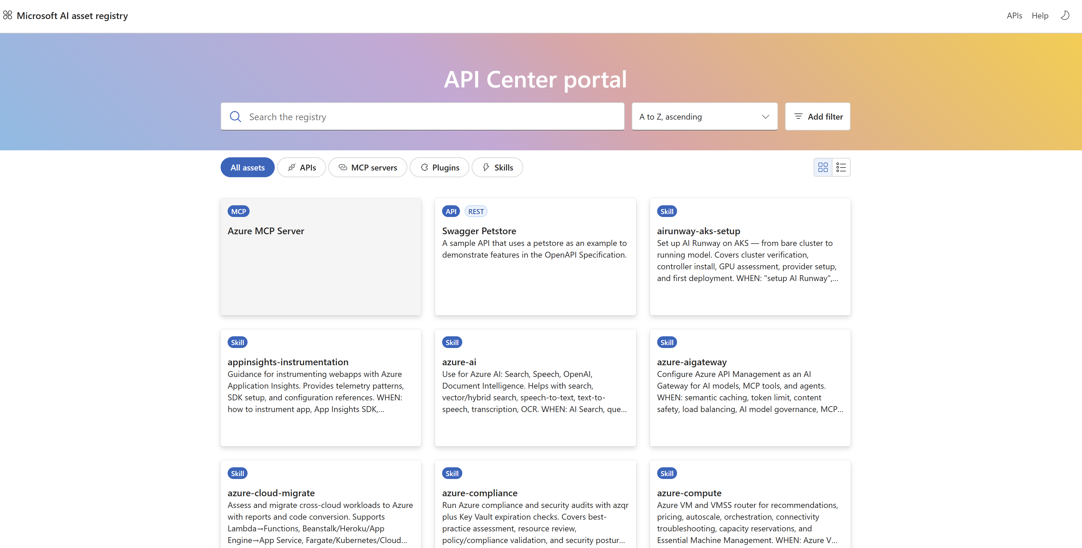 Azure API Center ポータルが正式リリース（GA）——組織内APIカタログの一元管理・検索・文書化が本番運用可能に | 胡田昌彦 ...