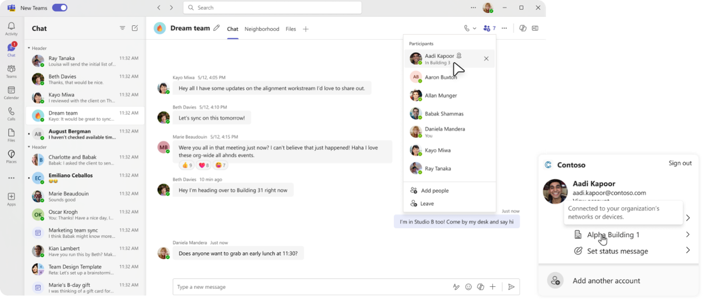 Workplace check-in via Wi-Fi in Microsoft Places and Teams