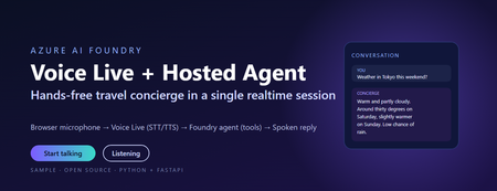 Microsoft Foundry Voice Live 및 Hosted Agent를 활용한 핸즈프리 음성 컨시어지 구축