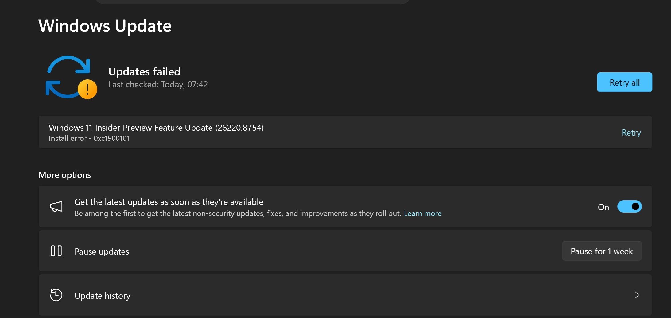 Error when updating windows | Microsoft Community Hub
