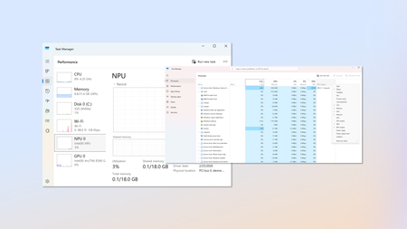 Task Manager can now show NPU performance, utilization, and more