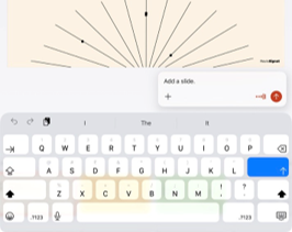 Screenshot of the speaking option for Copilot in PowerPoint for iPad.