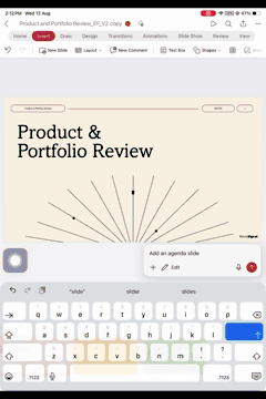Moving image of entering and exiting Microsoft PowerPoint while Copilot runs.