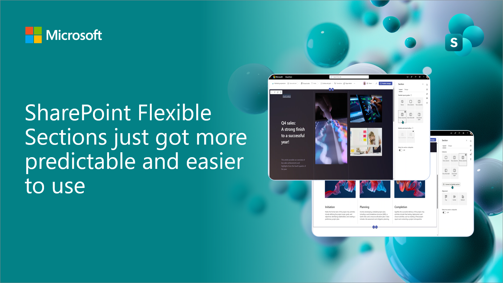 Microsoft TechCommunity image for SharePoint Flexible Sections just got more predictable and easier to use