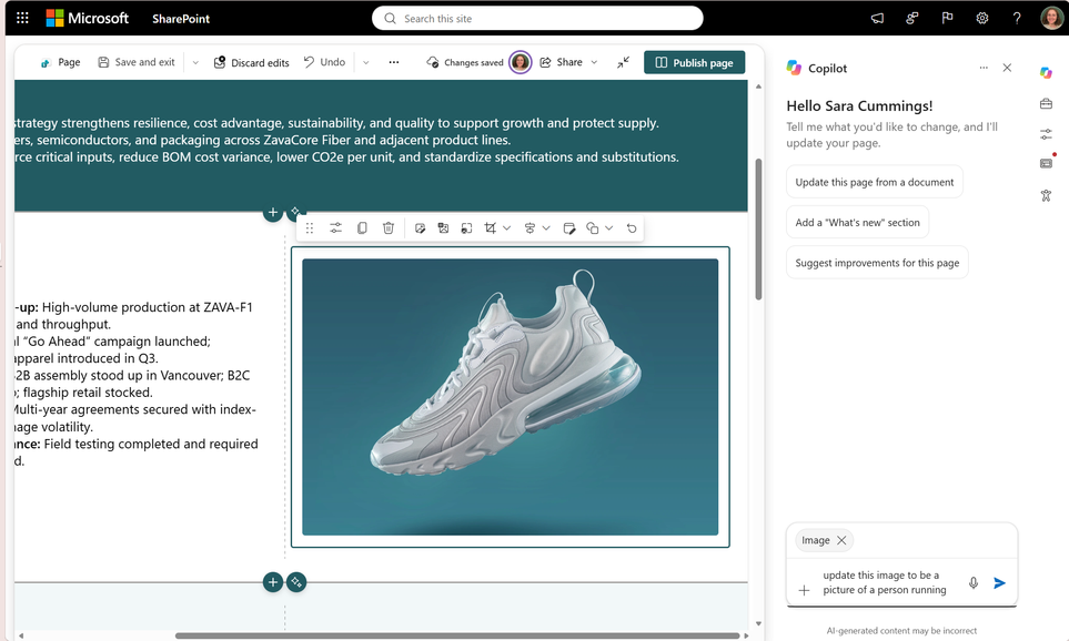 bS00NTUzMTkzLUJiNGczdw?image-dimensions=963x578&revision=4 SharePoint AI page authoring: Select, describe, and refine