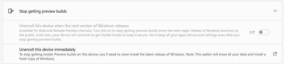 Beta channel - can't leave Insider programme | Microsoft Community Hub