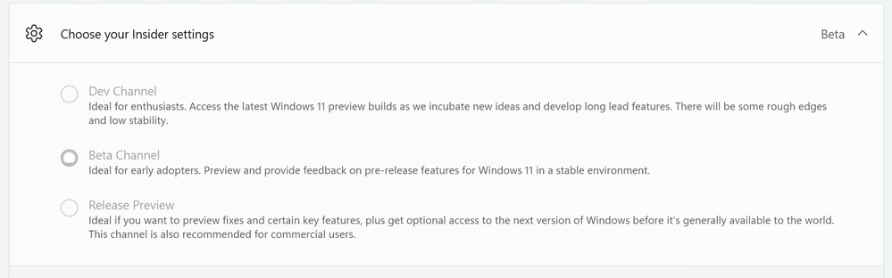 Beta channel - can't leave Insider programme | Microsoft Community Hub