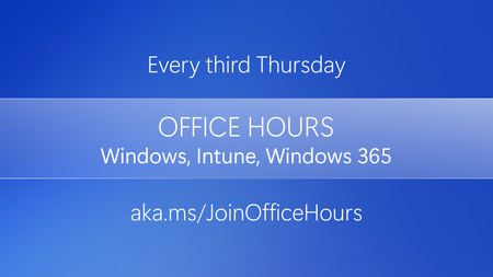 Join us for Windows office hours, here on the Tech Community!