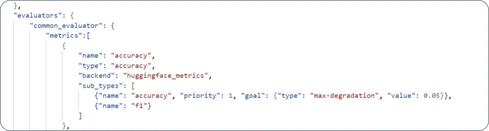 Example of adding an accuracy evaluator in code