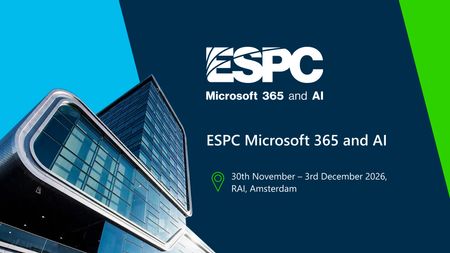 ESPC banner graphic showing the RAI in Amsterdam as well as event dates and location.