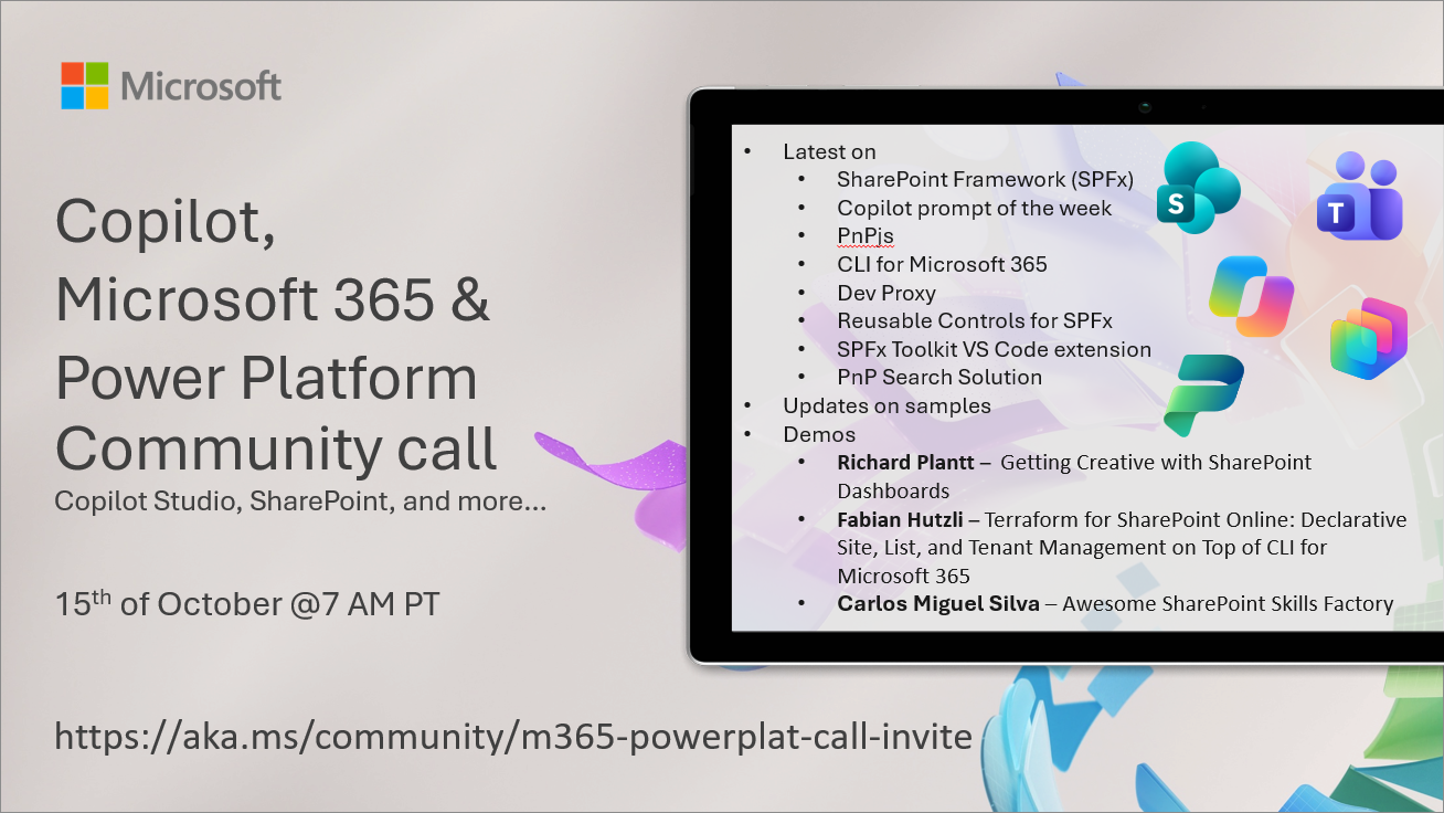 Copilot, Microsoft 365 & Power Platform Community call | Microsoft ...