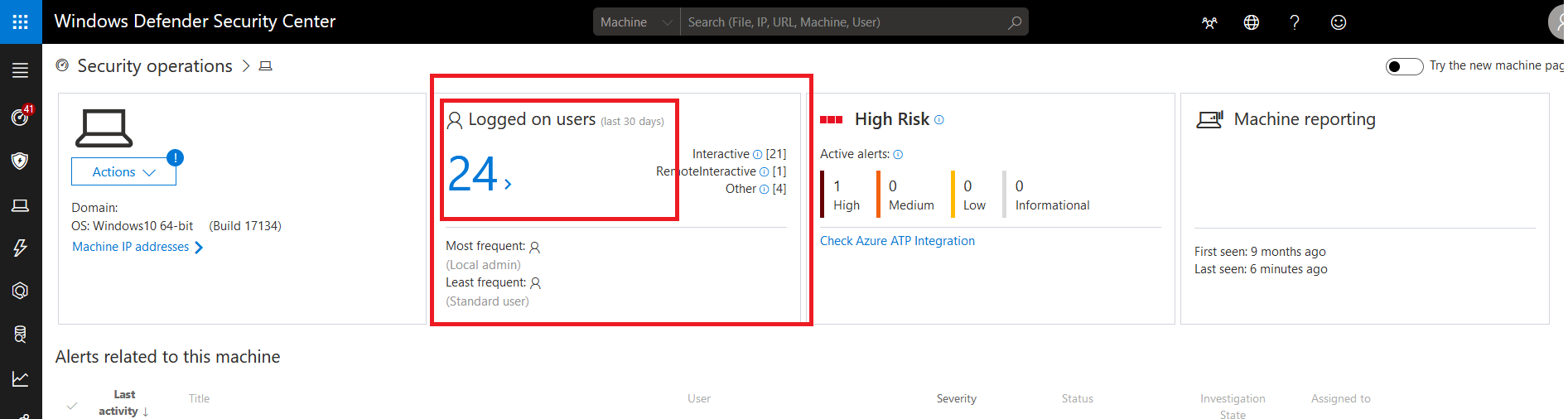 Multiple logged on users showing Windows Defender Security Center's ...