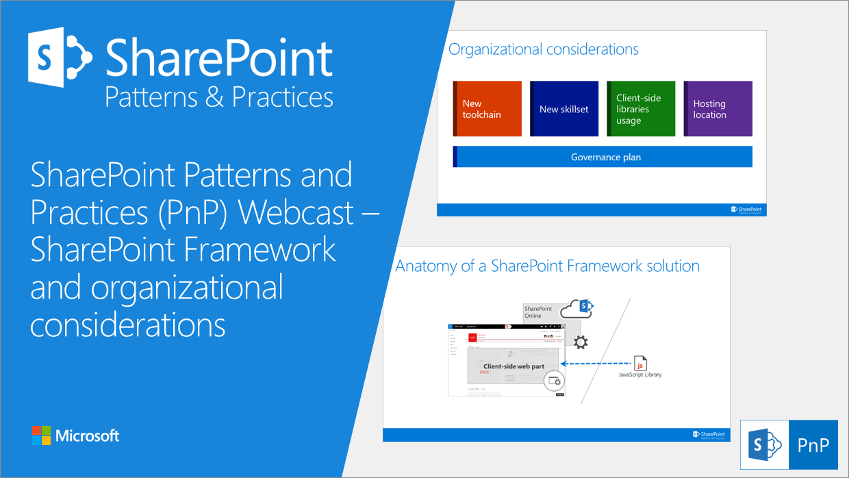 SharePoint PnP Webcast – SharePoint Framework and organizational ...