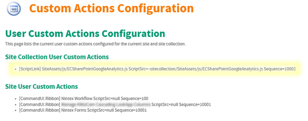 ExtraCAre Intranet User Custom Actions ECSharePointGoogleAnalytics Installed v2.png