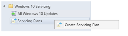 Creating a servicing plan in Configuration Manager